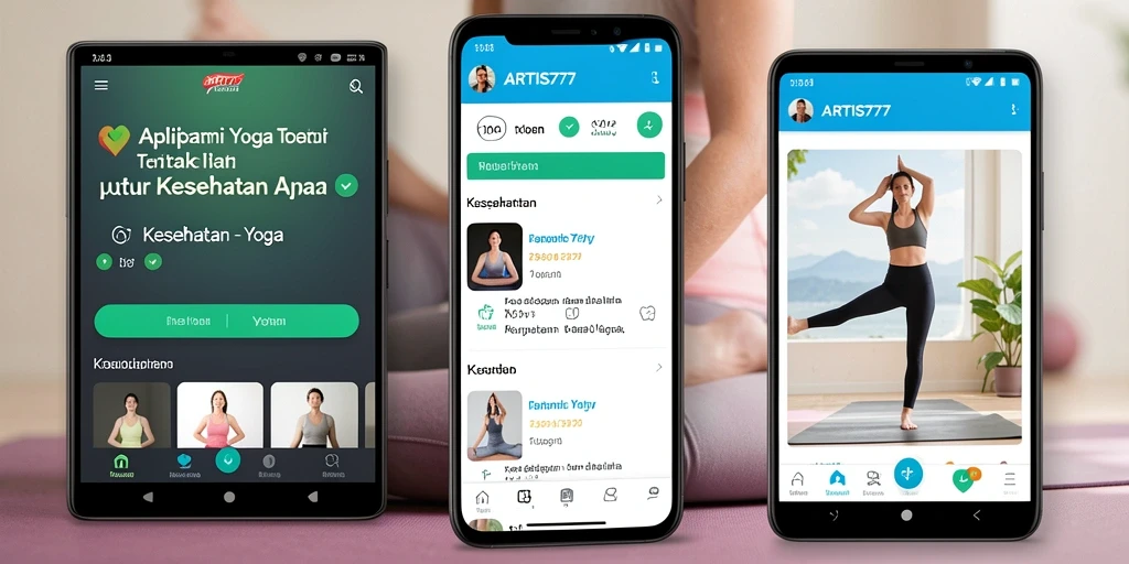 Antarmuka aplikasi ARTIS777 untuk latihan Yoga yang nyaman dan interaktif.