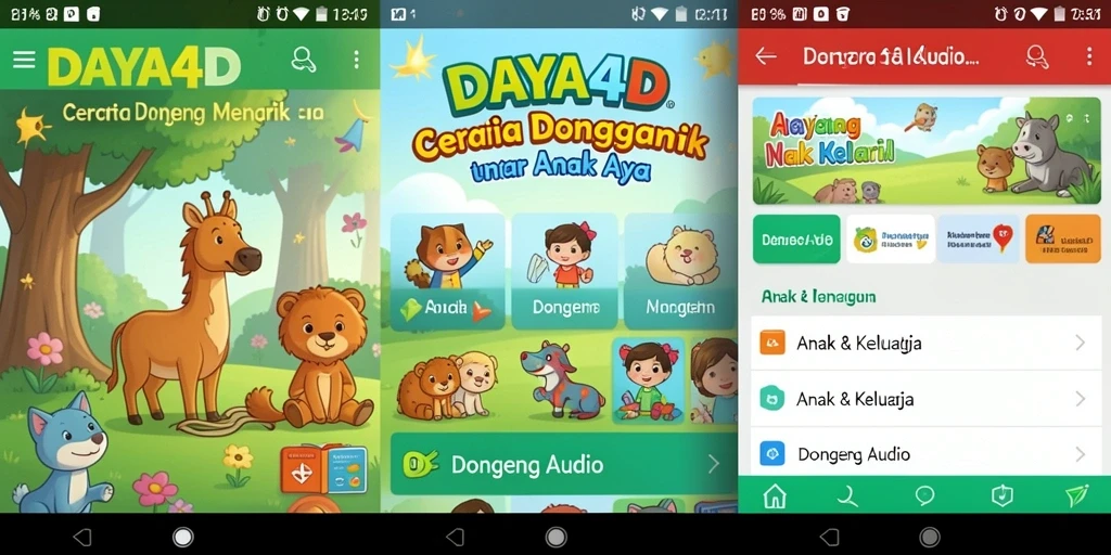 Tampilan antarmuka DAYA4D yang menarik dan ramah anak.