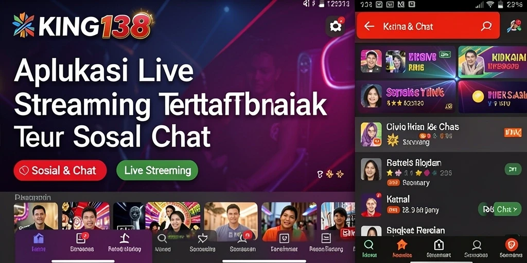 Antarmuka KING138 yang menarik dan mudah digunakan saat Live Streaming.