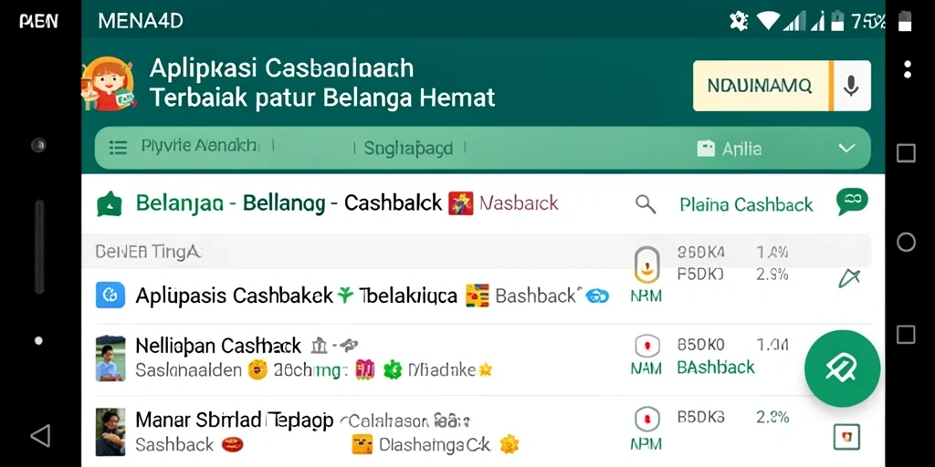 Tampilan antarmuka aplikasi MENARA4D dengan fitur cashback yang mudah digunakan.
