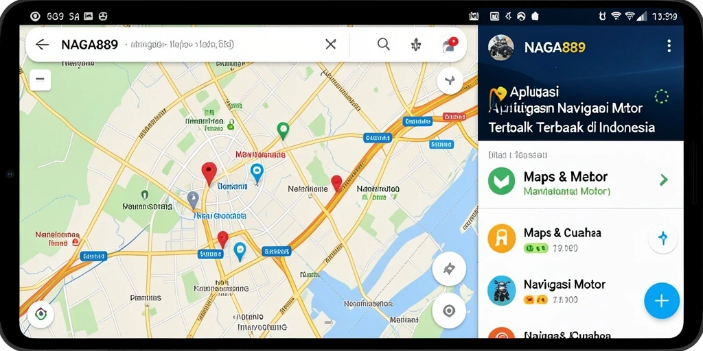 Tampilan antarmuka NAGA889 yang sederhana dan informatif untuk navigasi motor.