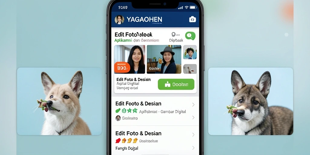 Tampilan antarmuka YAGAOHEN yang intuitif dan menarik untuk aplikasi Gambar Digital.
